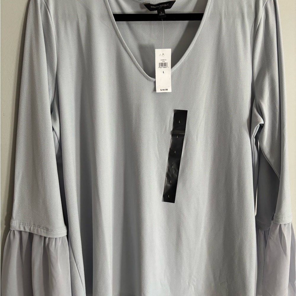 Banana Republic Blue/ Gray Relaxed Blouse with Long Sleeves